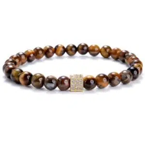 Zirkonia armband met tijgeroog