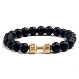 Armband in lavasteen en halter.