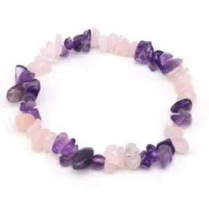 Armband van Rozenkwarts en Amethist