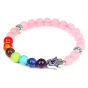 7 Chakra's Rozenkwarts Armband Fatma's Hand.