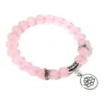 Lotusbloem Rozenkwarts ketting.