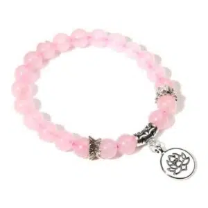 Lotusbloem Rozenkwarts ketting.