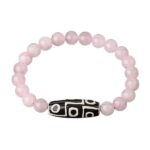Rozenkwarts armband met Dzi.