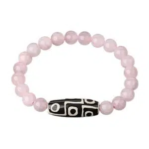 Rozenkwarts armband met Dzi.