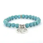 Turkooizen armband met levensboommotief.