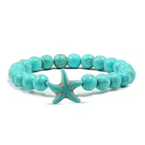 Turkooizen armband met een zeester.