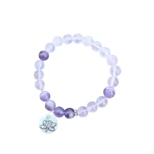 Amethist en roze kwarts armband