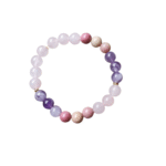 Armband van Rhodoniet, Rozenkwarts en Amethist