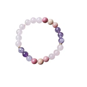 Armband van Rhodoniet, Rozenkwarts en Amethist