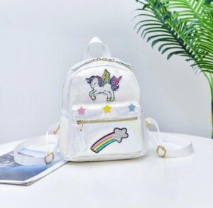 Witte regenboog eenhoorn tas
