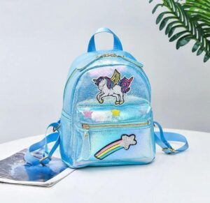Blauwe regenboog eenhoorn tas
