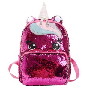 Rood Fushia Eenhoorn Satchel met Pailletten