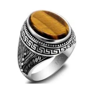 Zilveren tijgeroog Tribal Ring