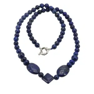 Lapis Lazuli diamantvormige ketting