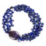 Collier van Lapis Lazuli en Violet Agaat.