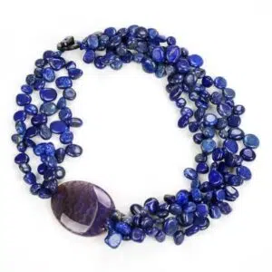 Collier van Lapis Lazuli en Violet Agaat.