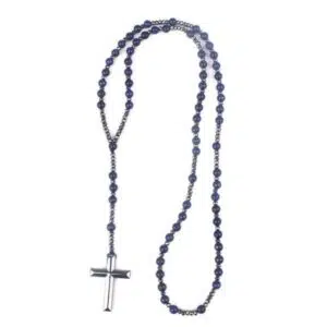 Hematiet Kruis en Lapis Lazuli Rozenketting