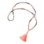Ketting van grijze onyx, labradoriet en maansteen