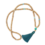 Collier van gefossiliseerd hout, Jade, Lapis lazuli