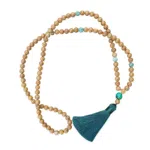 Collier van gefossiliseerd hout, Jade, Lapis lazuli