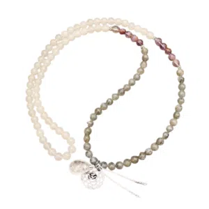 Labradoriet, amethist, heldere kwarts ketting