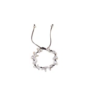 Verstelbare witte kristallen barok armband