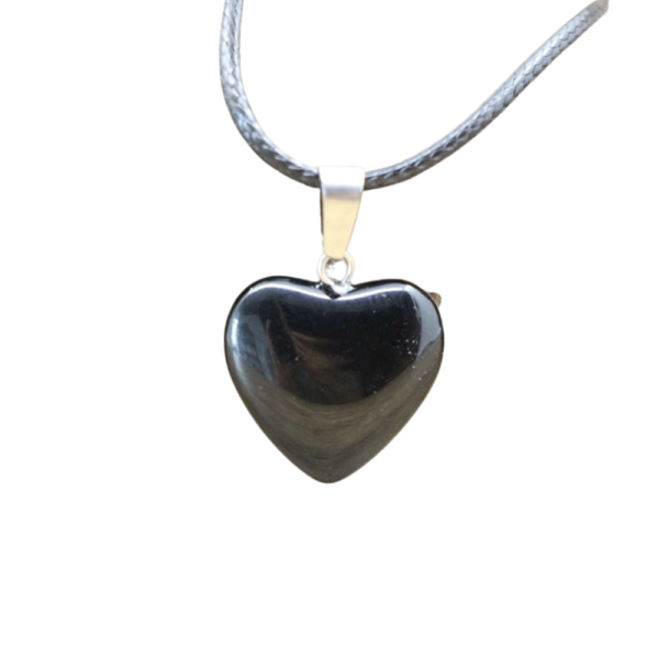 Obsidiaan hart ketting