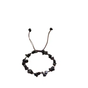 Verstelbare Obsidiaan barok armband