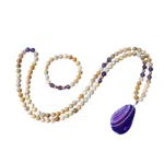 Ketting + Armband Amethist, Koraal Jade