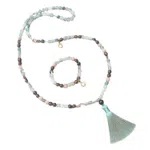 Ketting + Armband: Zonnesteen, Fluoriet, Rookkwarts