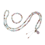 Ketting + Armband : Zonnesteen, Roze kwarts, Amazoniet