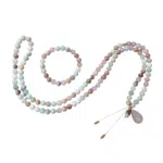 Ketting + Armband : Zonnesteen, Roze kwarts, Amazoniet