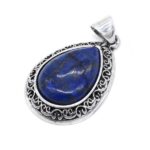 Lapis Lazuli Ketting voor Vrouwen met Cabochon Druppel Hanger.