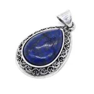 Lapis Lazuli Ketting voor Vrouwen met Cabochon Druppel Hanger.