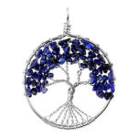 Lapis Lazuli halsketting versierd met een Levensboom.