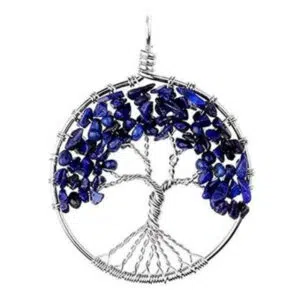 Lapis Lazuli halsketting versierd met een Levensboom.