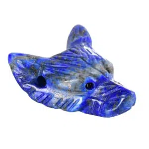 Ketting met Lapis Lazuli hanger in de vorm van een wolf.