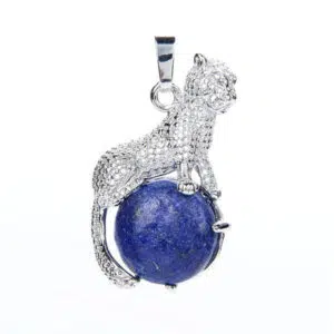 Lapis Lazuli Ketting met Luipaard Hanger