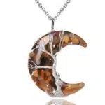 Halve maan en tijgeroog hanger ketting