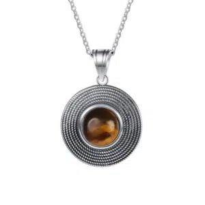 Ronde tijgeroogketting voor vrouwen