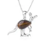 Ketting met Kangoeroe Tijgeroog Hanger