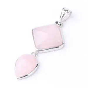 Roze Kwarts Diamant Ketting