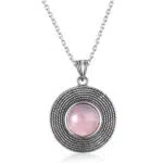 Zilveren Rozenkwarts ketting 10mm.