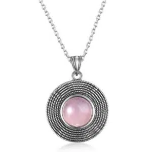 Zilveren Rozenkwarts ketting 10mm.