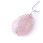Druppel Rozenkwarts Ketting met Hanger