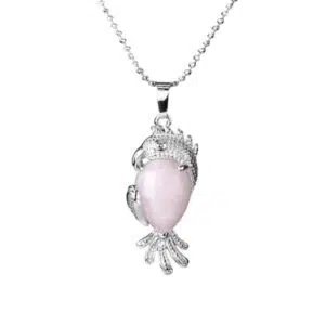 Rozenkwarts ketting met papegaai.