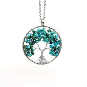Turkooizen ketting met levensboom.