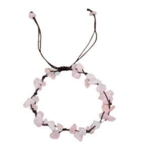 Verstelbare roze kwarts barok armband