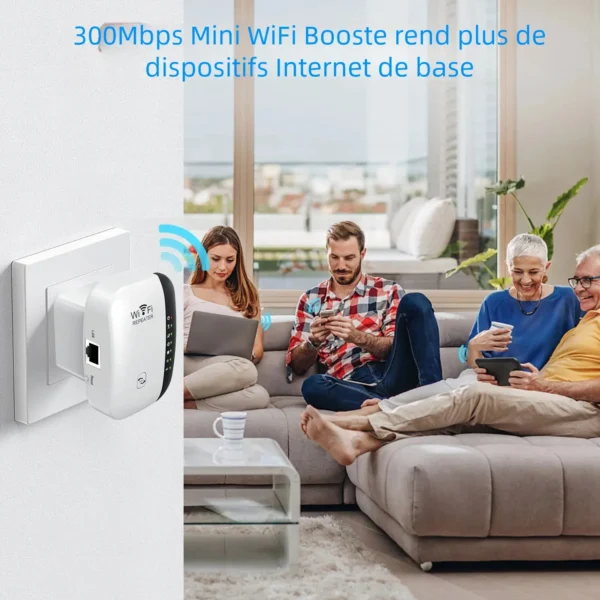 300 Mbps draadloze WiFi-repeater – 80211n signaalverlenger voor groot bereik – WiFi-versterker met WPS en 7 statusindicatoren – PC-compatibel - Image 6